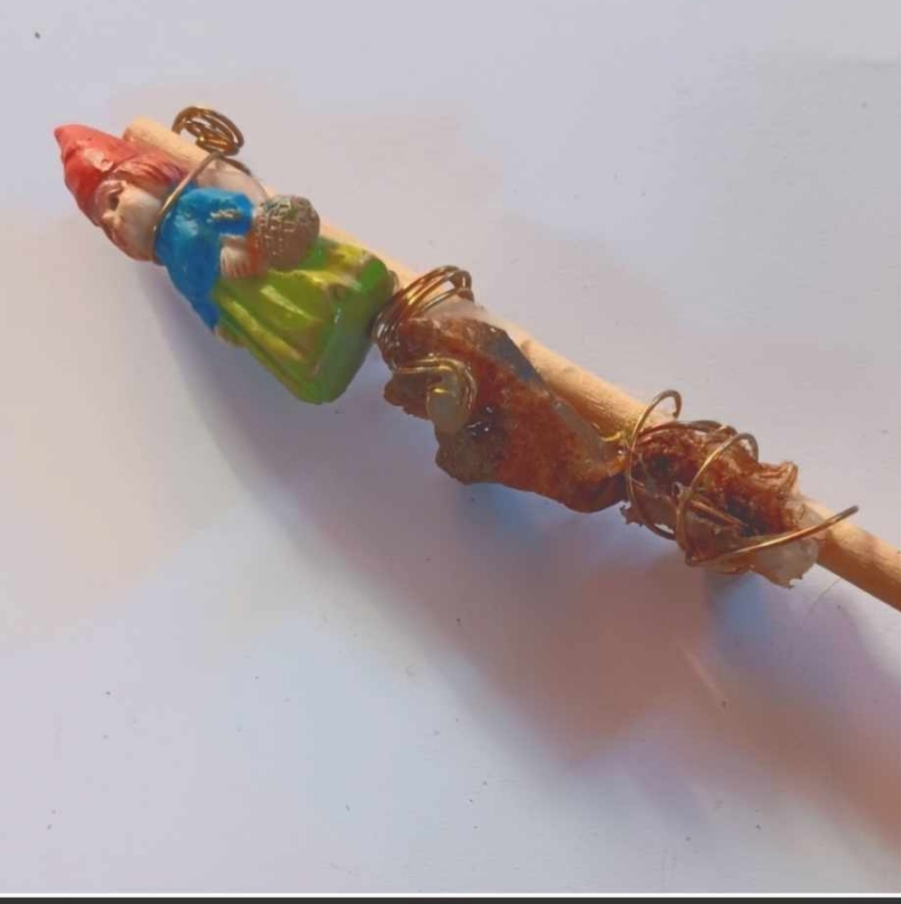 Fairy Wand Magic Altar Nature Decor Petrified Wood Wire Wrapped